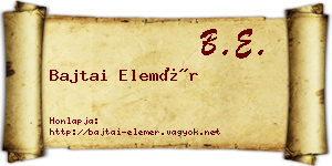 Bajtai Elemér névjegykártya