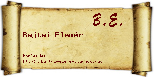 Bajtai Elemér névjegykártya